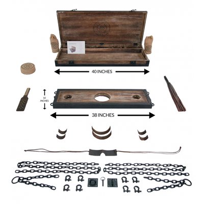 Complete set wooden pillory and accessories