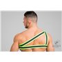 MASKULO - Asymmetrical One Shoulder Rubber Harness Neon Green
