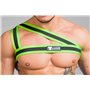 MASKULO - Asymmetrical One Shoulder Rubber Harness Neon Green