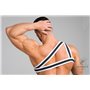 MASKULO - Asymmetrical One Shoulder Rubber Harness Neon White