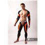 MASKULO - Men's Fetish Leggings Codpiece Zipped Rear Neon Orange