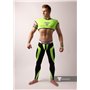 MASKULO - Men's Fetish Leggings Codpiece Zipped Rear Neon Green