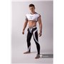 MASKULO - Men's Fetish Leggings Codpiece Zipped Rear Neon White