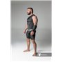 MASKULO - Men's Fetish Shorts Codpiece Zippered rear Full Thigh Pads Black