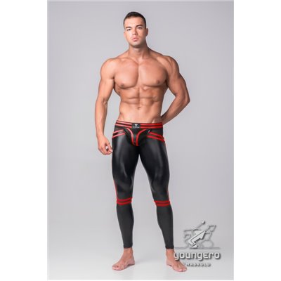 MASKULO - Men's Fetish Leggings Codpiece Open Rear Red