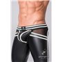 MASKULO - Men's Fetish Leggings Codpiece Zippered Rear Neon White