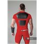 MASKULO - Armored Men's Fetish T-Shirt Spandex Front Pads Red