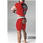 MASKULO - Armored Men's Fetish T-Shirt Spandex Front Pads Red