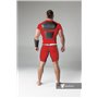 MASKULO - Armored Men's Fetish T-Shirt Spandex Front Pads Red