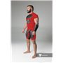 MASKULO - Armored Men's Fetish T-Shirt Spandex Front Pads Red