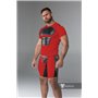 MASKULO - Armored Men's Fetish T-Shirt Spandex Front Pads Red