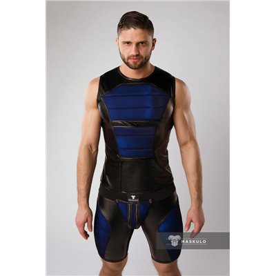 MASKULO - Color-Under Men's Fetish Tank Top Front Pads Royal Blue