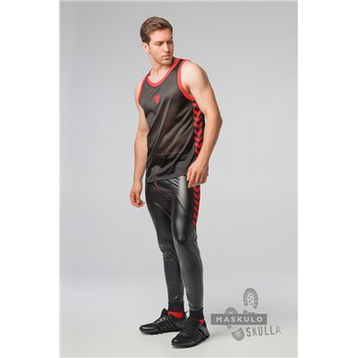 MASKULO - Skulla Men’s Fetish Tank Top Red