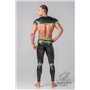 MASKULO - Men's Fetish Crop Top Mesh Sleeves Neon Green