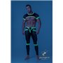 MASKULO - Men's Fetish Crop Top Mesh Sleeves Neon Green