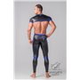 MASKULO - Men's Fetish Crop Top Mesh Sleeves Royal Blue