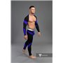 MASKULO - Men's Fetish Crop Top Spandex Long Sleeves Royal Blue