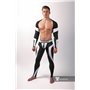 MASKULO - Men's Fetish Crop Top Spandex Long Sleeves White