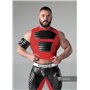 MASKULO - Men's Fetish Tank Top Spandex Front Pads Red