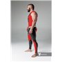 MASKULO - Men's Fetish Tank Top Spandex Front Pads Red