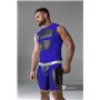 MASKULO - Men's Fetish Tank Top Spandex Front Pads Royal Blue