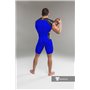 MASKULO - Men's Fetish Top Spandex Shoulder Lacing Royal Blue