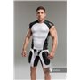 MASKULO - Men's Fetish Top Spandex Shoulder Lacing White