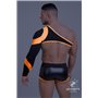 MASKULO - Asymmetrical Long-Sleeved Crop Top Neon Orange