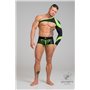 MASKULO - Asymmetrical Long-Sleeved Crop Top Neon Green