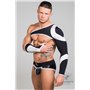 MASKULO - Asymmetrical Long-Sleeved Crop Top White