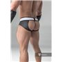 MASKULO - Rubber look Briefs Detachable pouch Open rear Black