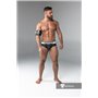 MASKULO - Rubber look Briefs Detachable pouch Open rear Black