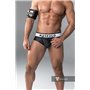 MASKULO - Rubber look Briefs Detachable pouch Open rear Black