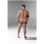 MASKULO - Rubber look Briefs Detachable pouch Open rear Black