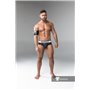 MASKULO - Rubber look Briefs Detachable pouch Zippered rear Black