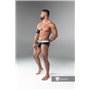 MASKULO - Rubber look Briefs Detachable pouch Zippered rear Black