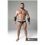 MASKULO - Rubber look Briefs Detachable pouch Zippered rear Black