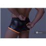 MASKULO - Fetish Trunks Mesh Codpiece Zippered Rear Neon Orange