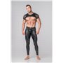 MASKULO - Men's Fetish Crop Top Mesh Sleeves Black