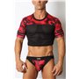 Foxhole Camo Mesh Crop Top Red