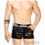 Outtox Perforated Leatherette Shorts Black