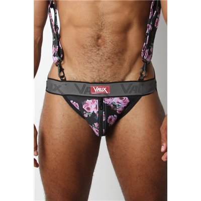 VAUX VX2 ZIPPER JOCKSTRAP Floral Black