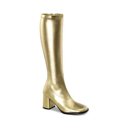 GoGo Stretch Boots gold 3" Heel