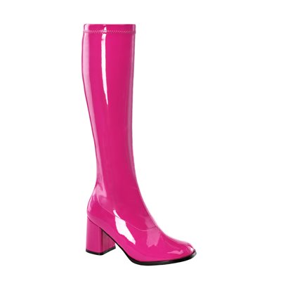 GoGo Stretch Boots Pink 3" Heel