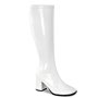 GoGo Plus Size Boots White 3" Heel