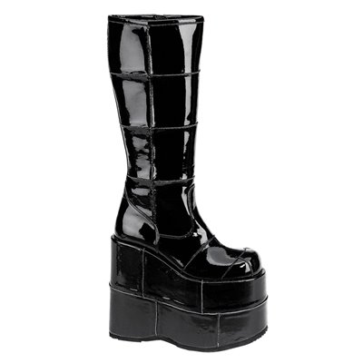 Stack Platform Boots Black 7"