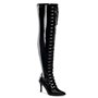 Dominatrix Lace up Thigh High Boots Black 5" Heel