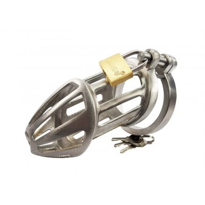 BON4M Large Stainless Steel Chastity Cage