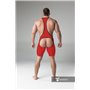 MASKULO - Wrestling Singlet Codpiece Open Rear Thigh Pads Red