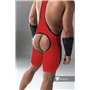 MASKULO - Wrestling Singlet Codpiece Open Rear Thigh Pads Red